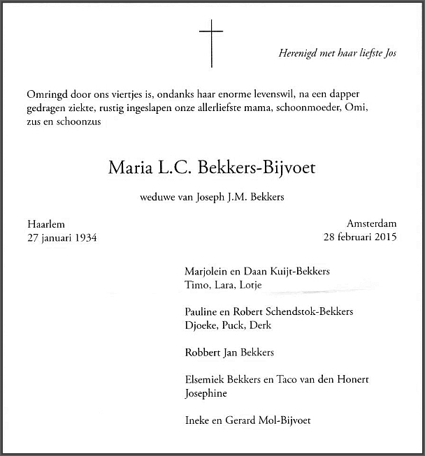 RouwkaartMariaBeckersBijvoet